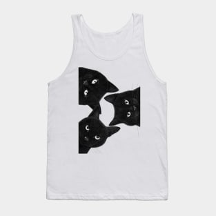 Three black cats in a circle Tank Top